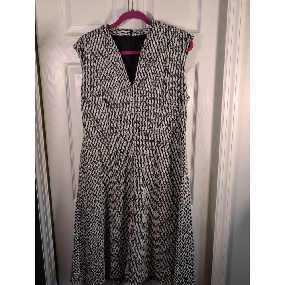Marc New York Andrew Marc Black Gray Shift Sleeveless Dress Size 14